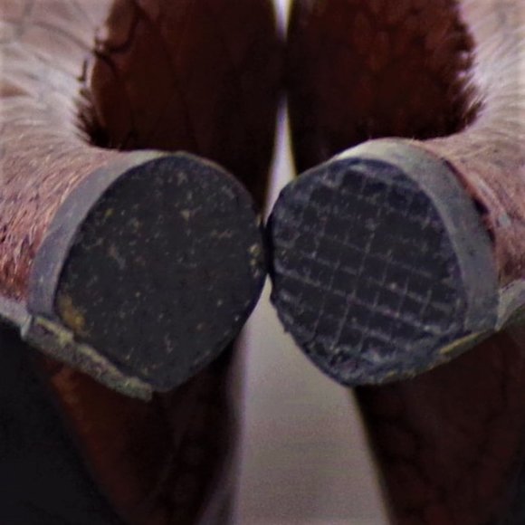 PIERRE DUMAS 7M brown ultra-high open-toe pumps - Picture 14 of 16